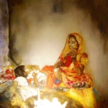 Calcutta. Acrylic on canvas. 1 x 1 m. 2008 - SOLD