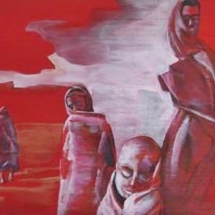 Sebastiao Salgado - Etiopia 1985. Color in silk. 1,20 x 1,80. Present to NGO Manos Unidas. 2008 - DONATED