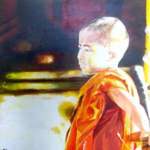 Boy from Myanmar. Acrylic on canvas. 1 x 1 m. 2008