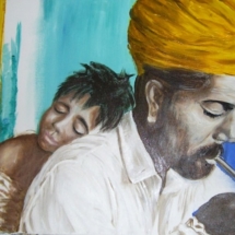 Indian Child. Acrylic on canvas. 1,20 x 0,60 m. 2009 - SOLD