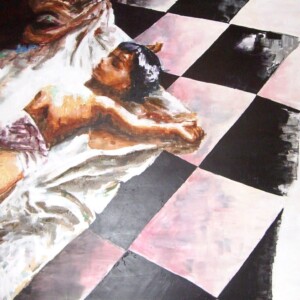 Offer. Acrylic on wood. 2,40 x 1,20 m. 2008