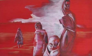Sebastiao Salgado - Etiopia 1985. Color in silk. 1,20 x 1,80. Present to NGO Manos Unidas. 2008 - DONATED