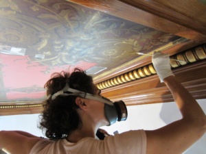 Virginia restoring the ceiling