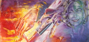 In tune. Acrylic on wood. 2,40 x 1,40 m. For Rostropovich's Memorial. 2008