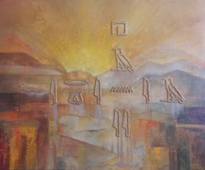 Dawn at Abydos - Mixed Technique 120x100 cm 2023