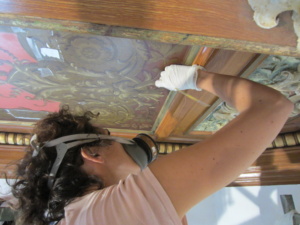 Virginia restoring the ceiling