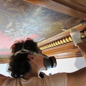 Virginia restoring the ceiling